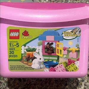 LEGO Duplo Pink Brick Box Set #4623 29/30 pcs Bunny Rabbit Garden House Toddler
